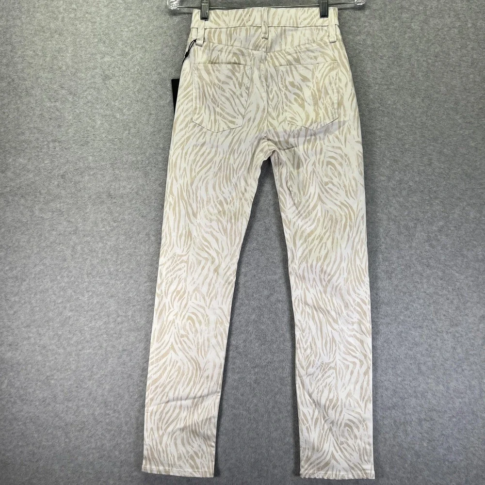 Hudson Holly Straight Jean Womens 24x30 Beige White Animal Print High Rise Denim - Picture 8 of 10